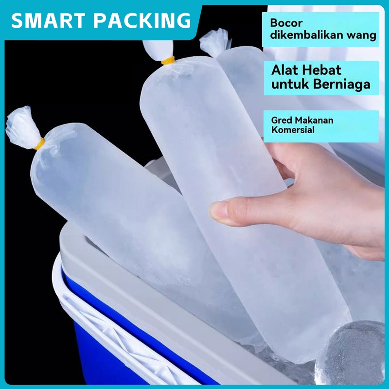 100pcs Beg Plastik PE Untuk Pembungkusan Ais, Sesuai Untuk Ais Batu & Ais Kisar