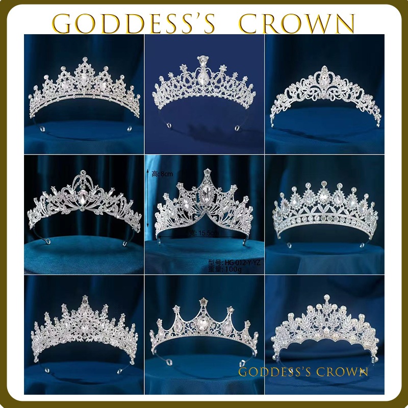 European and American bride crown Headband Birthday party wedding dress handmade rhinestone crown
