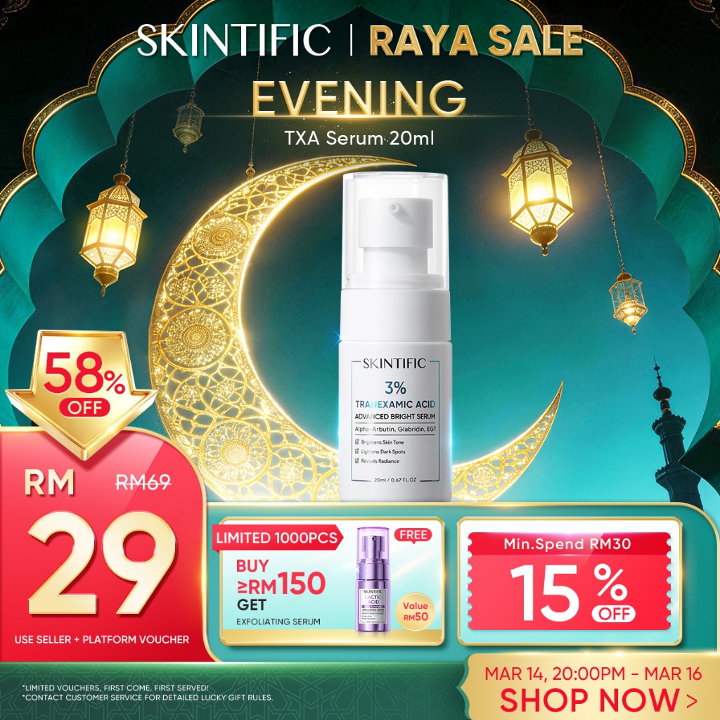 SKINTIFIC 3%Tranexamic Acid Advanced Bright Serum Radiance whitening booster Even Skin Tone Essence Fade Dark Spot Acne