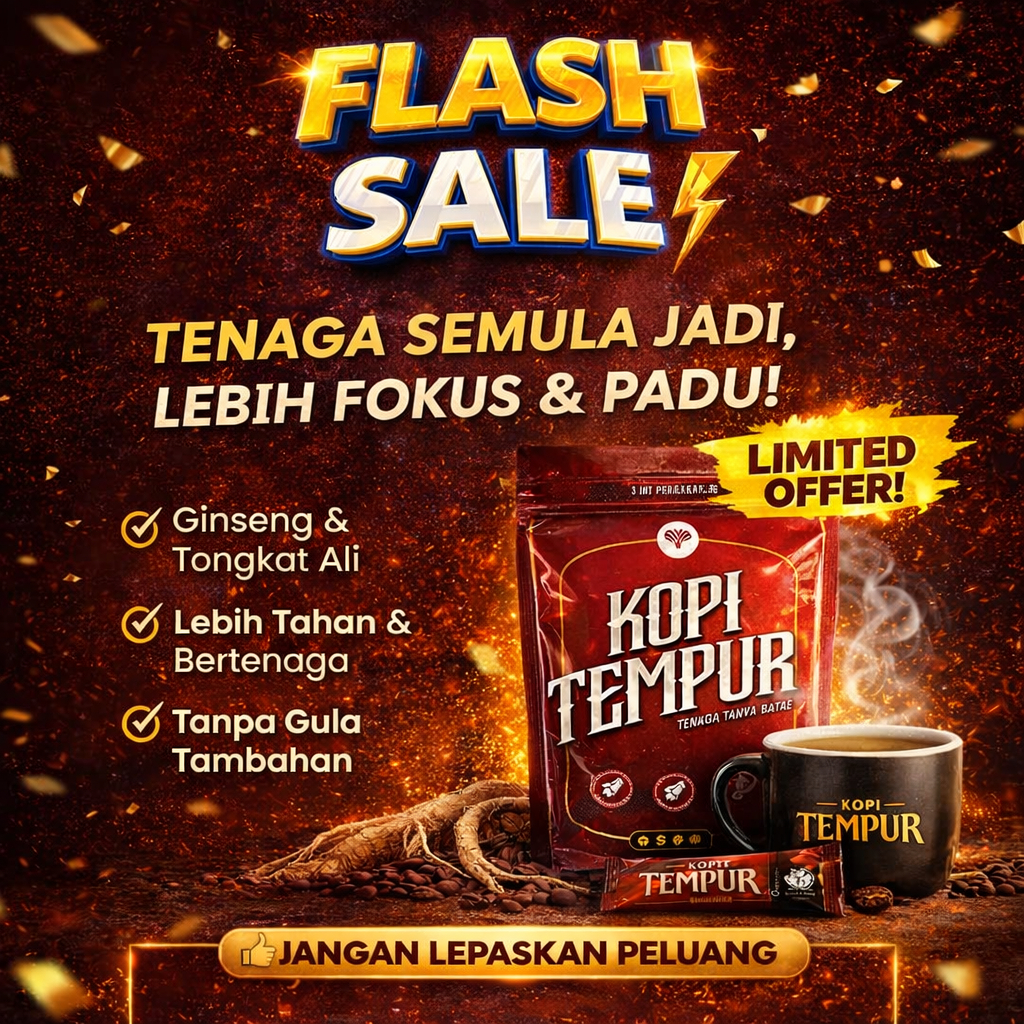 KOPI TEMPUR TONGKAT ALI 3 IN 1 | Tenaga Bertambah, Tahan Lama & Lebih Fokus ORIGINAL HQ