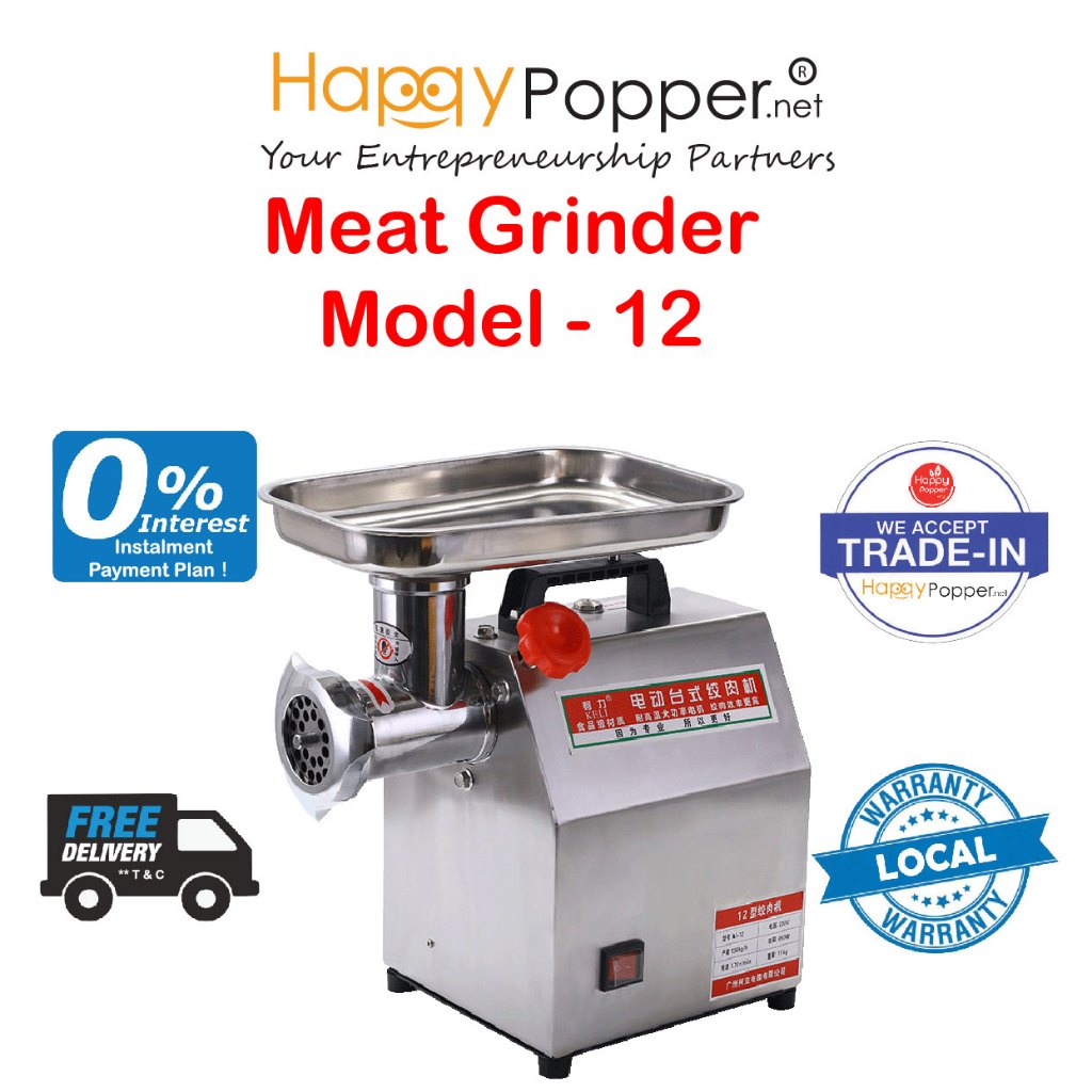 Happypopper Commercial Powerful Electric MESIN HANCUR DAGING Meat Grinder Mincing Mincer Machine Heavy Duty Jr - 12