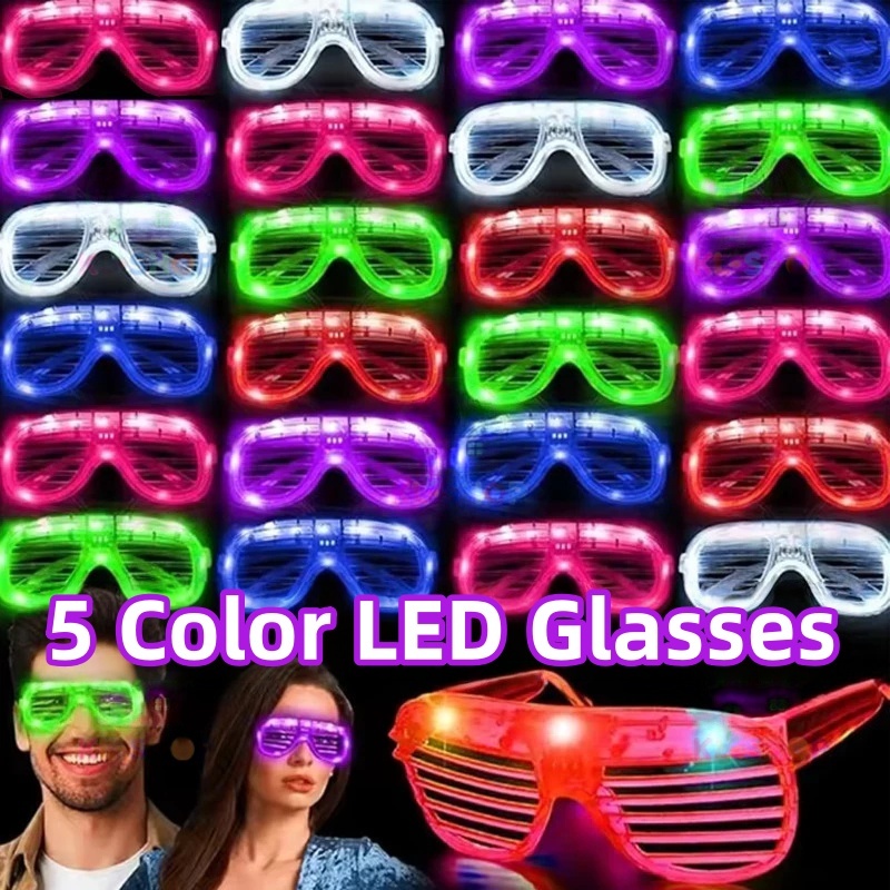 Disco Luminous Led Glasses Flashing Party Prop Glow In The Dark Party Supplies Festival Accessories Hari Raya Decoration