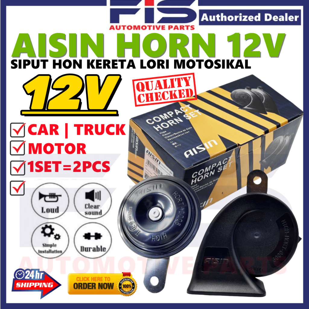 FIS AISIN BM Horn Disc 12V Electric Car Motor Truck Vehicle Siput Hon Kereta Lori Motosikal