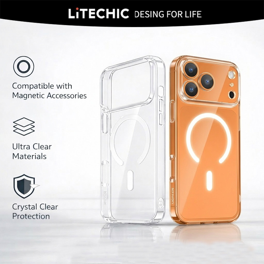 LITECHIC Anti-Yellowing Magnetic Transparent Phone Case for For iPhone18 17 Pro Max_For iPhone 17 Pro_iPhone 16