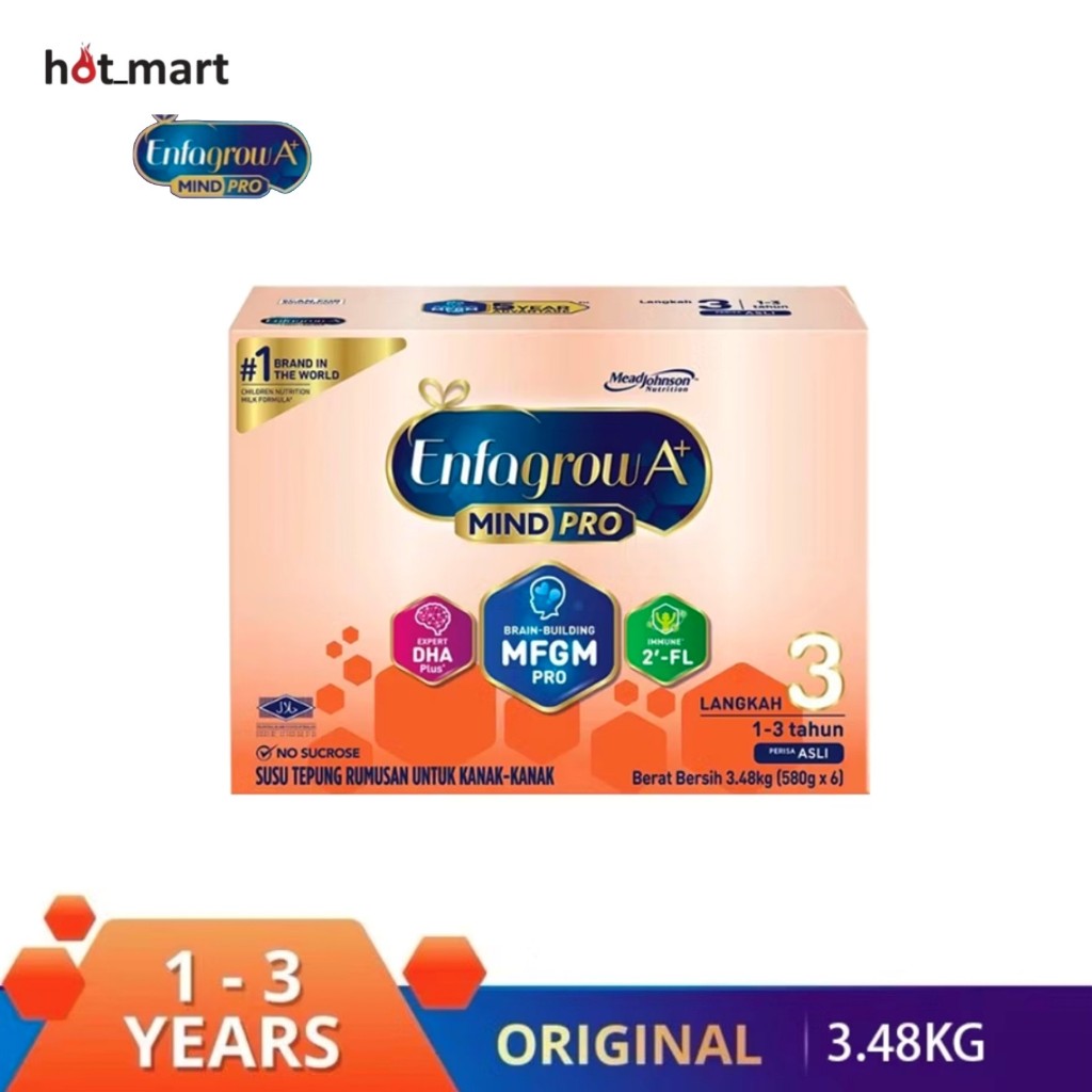 Enfagrow A+ MindPro Step 3 3.48kg Exp 05/27 Original/Vanilla | Tepung Susu Langkah 3 Asli