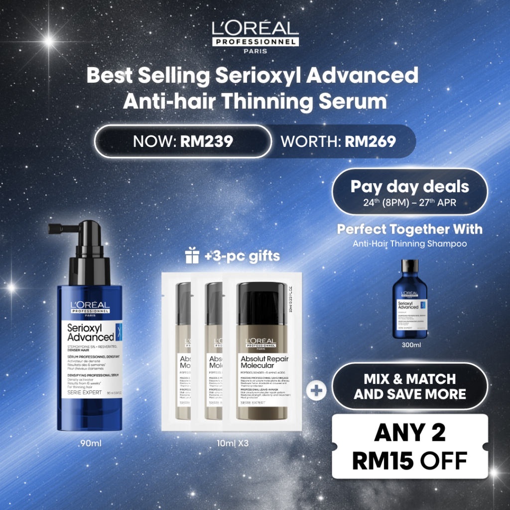[Payday Exclusive] L’Oreal Professionnel Serioxyl Advanced Denser Hair Serum 90ml