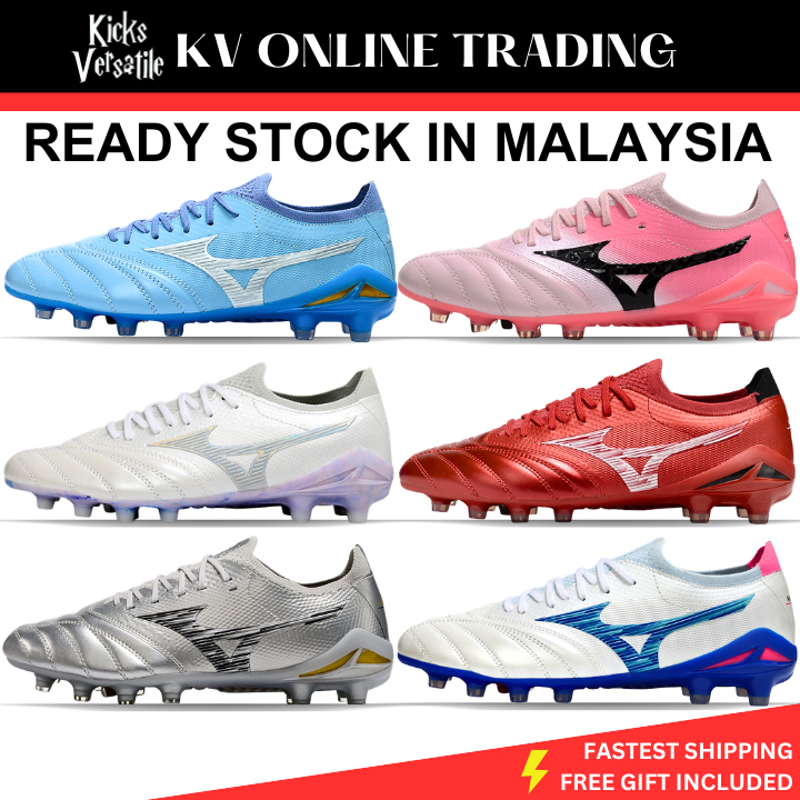 Ready Stock BETA 4 FG Kasut Bola Sepak Padang Lelaki Football Boots Men Tiada Lidah Slip On
