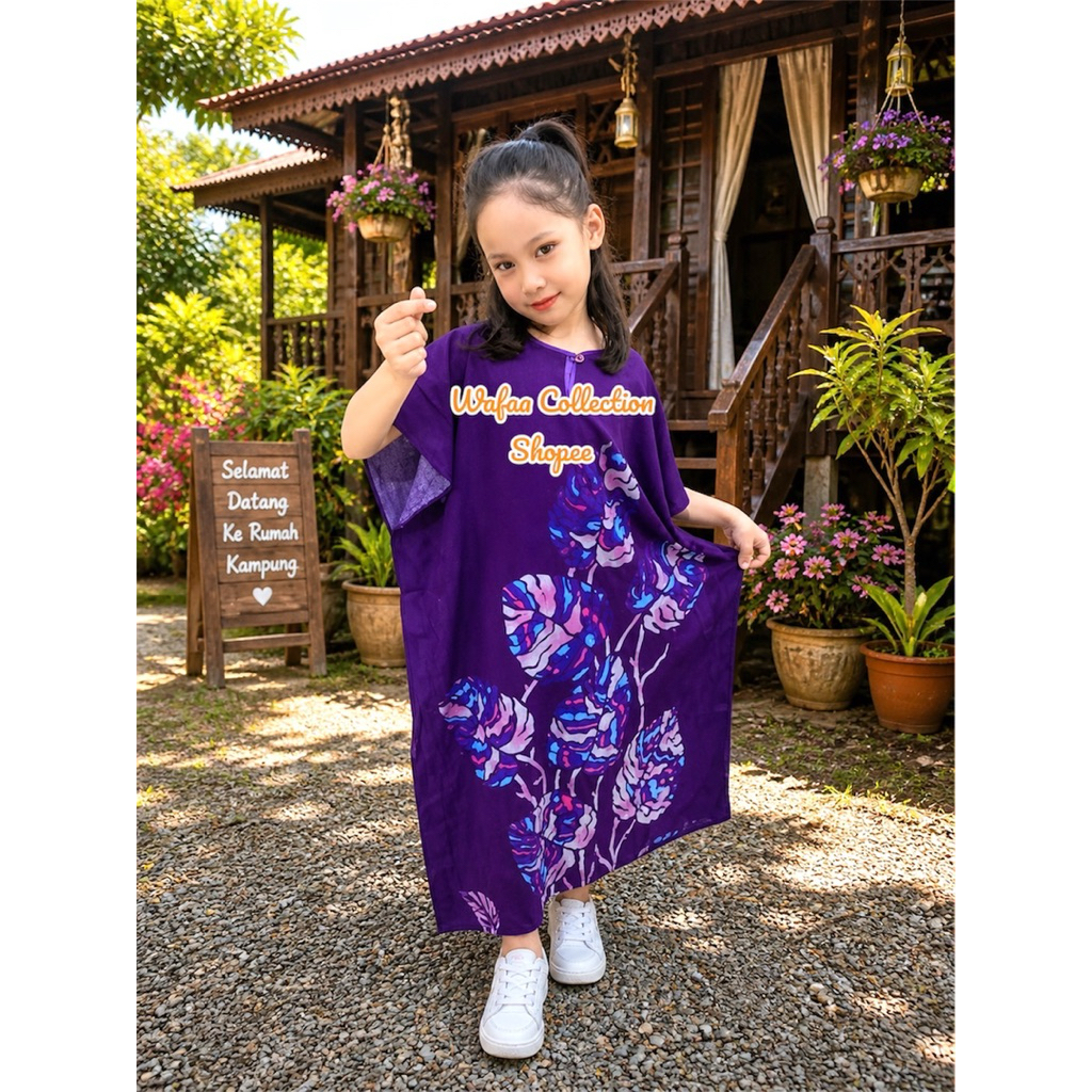 Kaftan Kids Unicorn Rainbow Baju Kelawar/ Kaftan Kanak-kanak Baju tidur for kids Cute Unicorn Rainbow