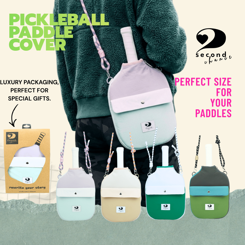 SECOND CHANCE Pickleball Bag with Paddle Cover Style Sporty Shoulder Bag Beg Sukan Pickleball Viral Stylish - POCKETTE