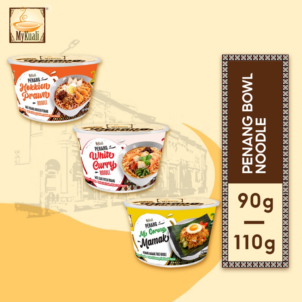 MyKuali Instant Bowl Noodle | Authentic Penang Flavours | 3 Flavours