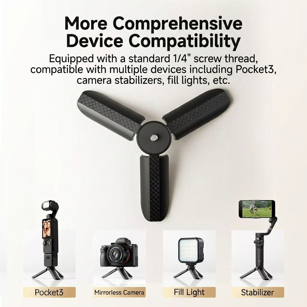 Mini Tripod for DJI Pocket 4/Pocket 3/pocket 2/ GoPro/ Action 5 pro/Action 4/ OM 6/OM 5 Stabilizer Gimbal Desktop Tripod