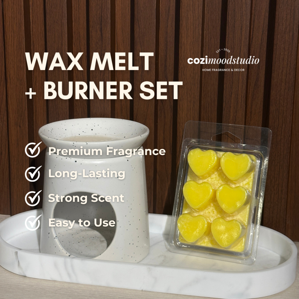 Wax Melt Set Ceramic Aroma Burner Premium Lilin Wangi Gift Set Door Gift Kahwin Hadiah Housewarming Wedding Gift