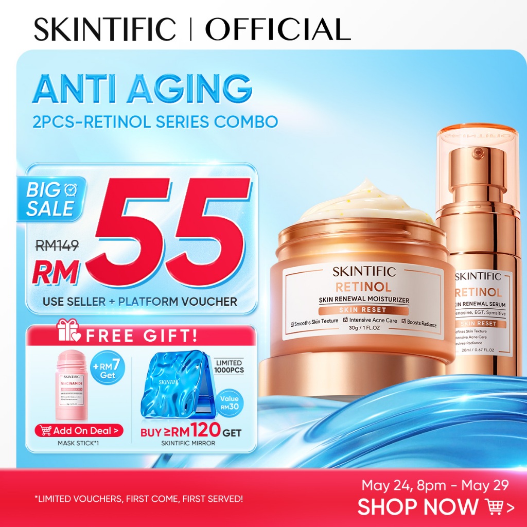 SKINTIFIC Anti-Aging Retinol Set Night Facial care Regeneration Fine Lines Wrinkles-cream,serum