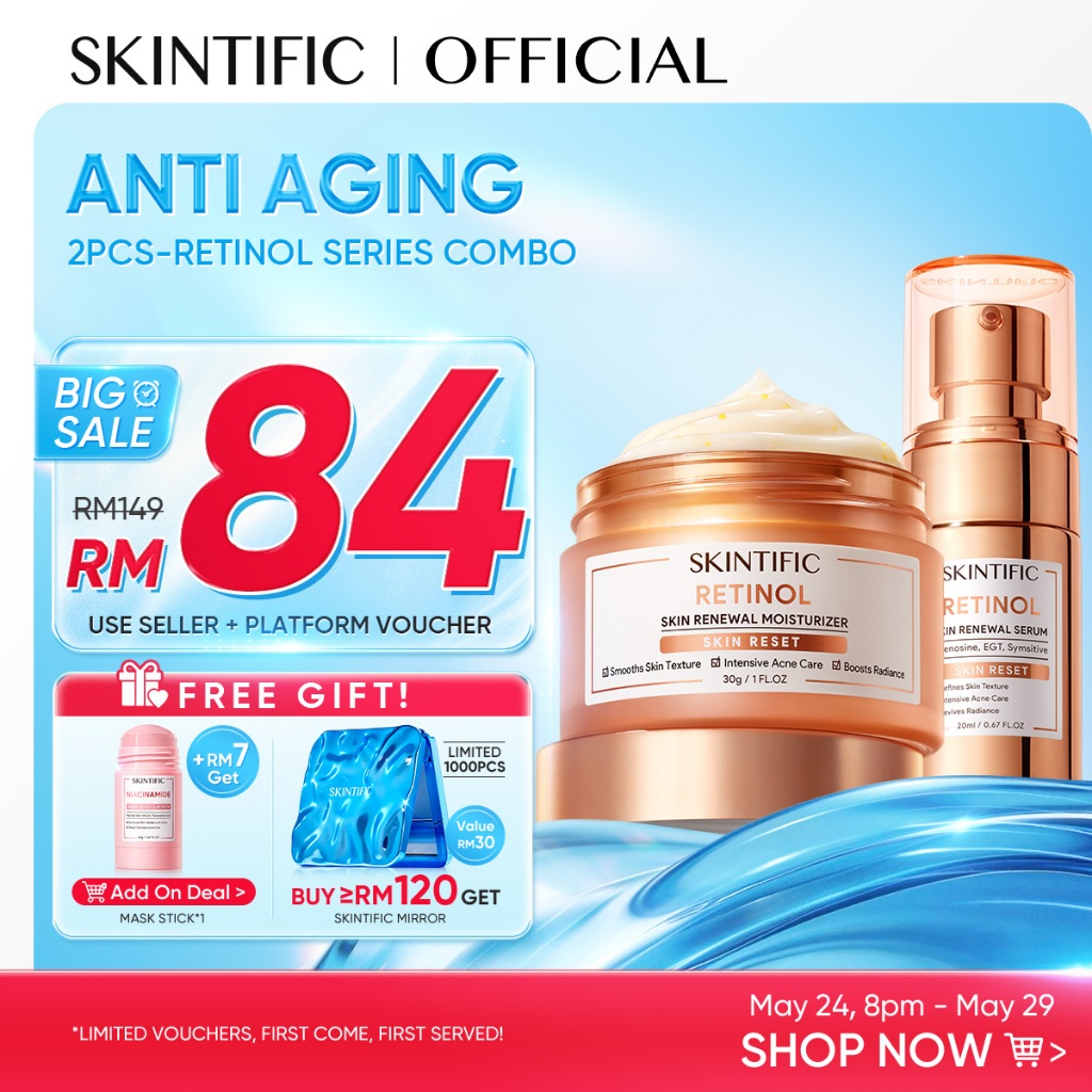 SKINTIFIC Anti-Aging Retinol Set Night Facial care Regeneration Fine Lines Wrinkles-cream,serum