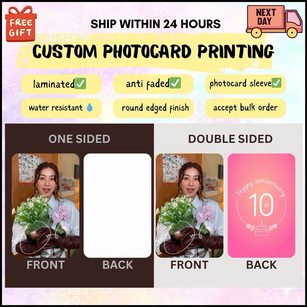 [SHIP IN 24 HOURS] Photocard Printing Custom| KPOP | Actor | Self Photo | Concert Freebies