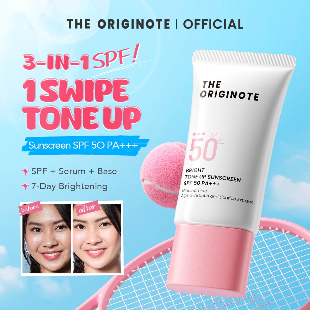 【NEW 6.2 8pm】THE ORIGINOTE Bright Tone Up Sunscreen - SPF 50 PA+++ UV Protect brightening sunblock Lightweight texture