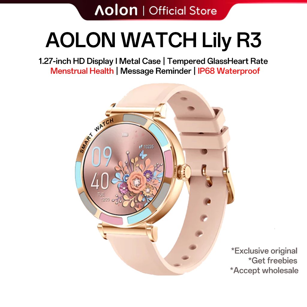 Aolon New Lily R3 Smart Watch Women Original Custom Wallpaper IP68 Waterproof Women's Health Monitoring Smartwatch 41mm