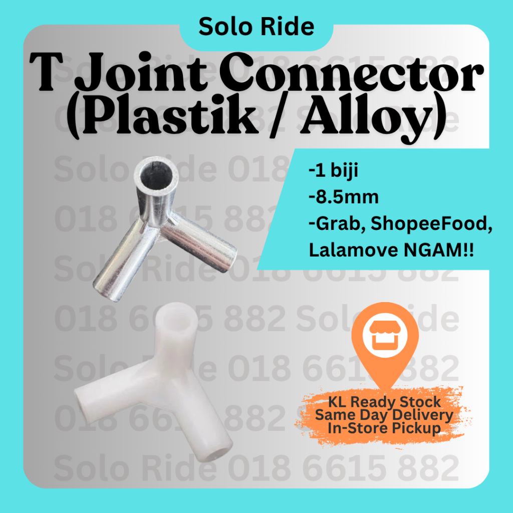 (1 biji) T joint T pipe T Connector 3 Way Connector Food Delivery Bag Food Besi Plastic Alloy