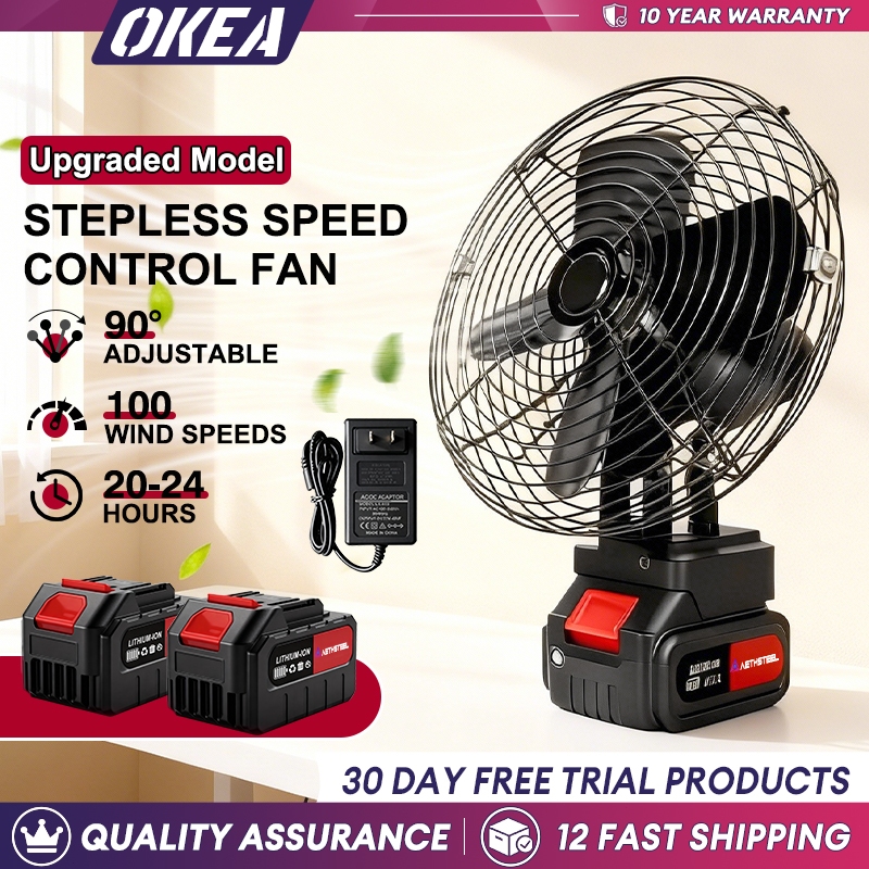 OKEA Portable Wireless Fan Lithium battery fan 8-inch Outdoor large-capacity battey High Power Fan