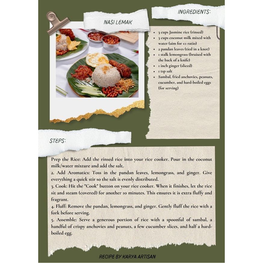 Top 10 Famous Malaysian Food Recipes eBook | Digital Cookbook PDF | Malaysian Cooking Guide | Instant Download