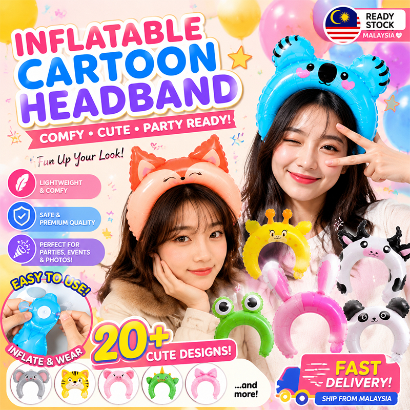 Aksesori Kepala Belon Cartoon aluminum film balloon animal hoop headband aluminum foil balloon rabbit Mickey Minnie