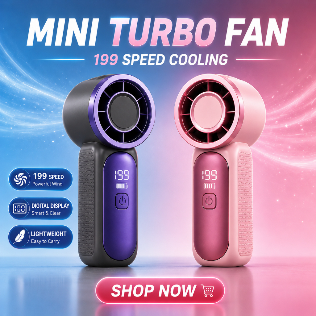 【 Clear Stock 】199 Speed MINI Portable Handheld Fan USB Rechargeable Cooling Fan Pocket Fan Outdoor Camping Travel Gift