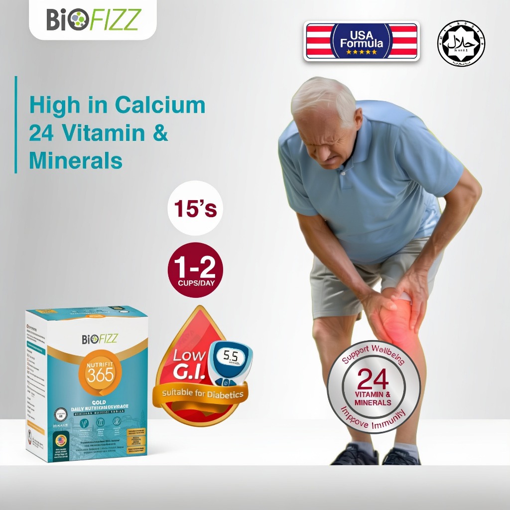 Biofizz Nutrifit 365 Gold (15's x 25g) - Susu Rendah Gi untuk Diabetes, Low Sugar & Low…