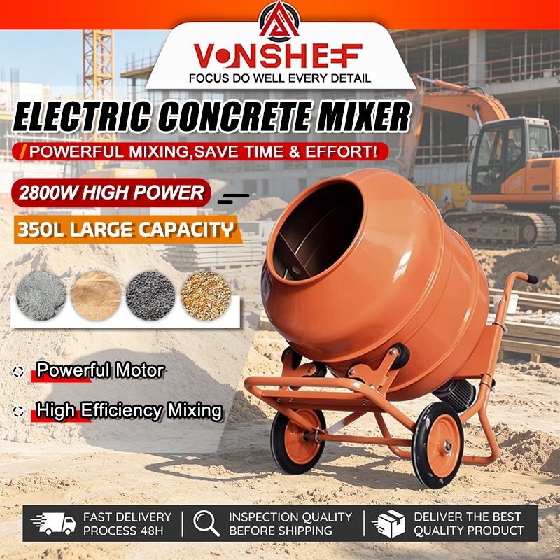 2800W Electric Concrete Mixer Electric Blender Power Tool Cement Mixer Speed Stirrer Grout Multi-functional Mixer