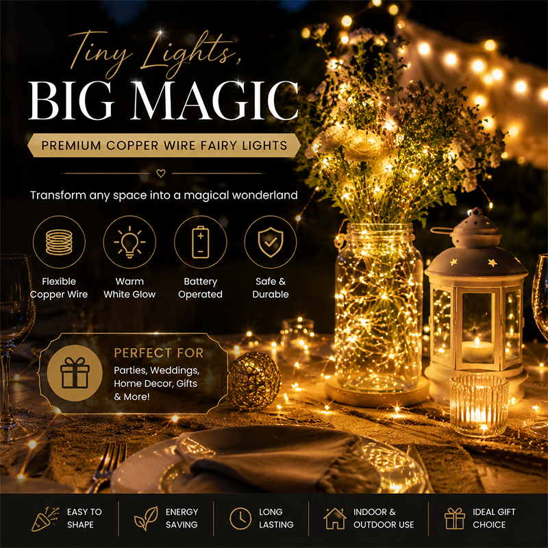 Lampu Dawai Tembaga 1/2/3/5M Led Light Lampu Led Fairy Light for Wedding Party Gift Box Flower Decorative Lighting
