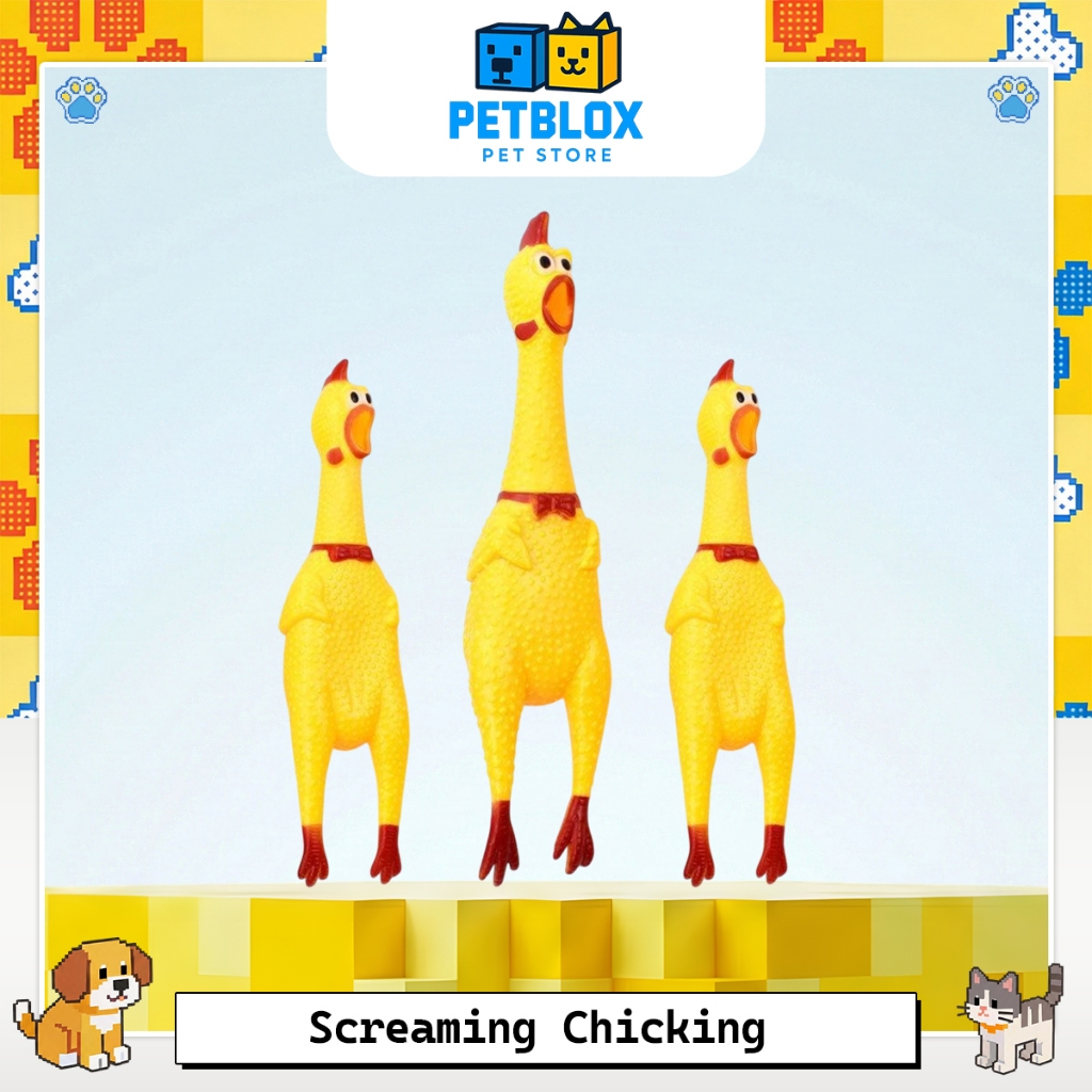 PETBLOX Ayam Mainan Squeak Durable Screaming Chicken Dog Toy Chew Resistant Squeaky Sound Pet Toy Stress Relief