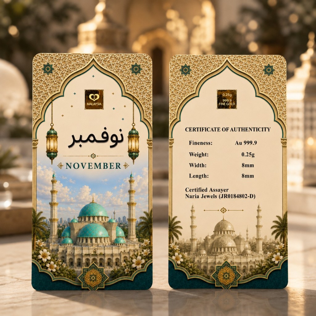 Naria 999.9/24K Gold Bar 0.25gm November Jawi Islamic Calendar Gold Bar Emas&hellip;