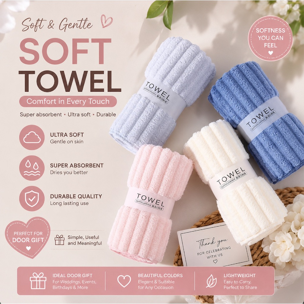GIFT Friendship TUALA Wedding Present Birthday Doorgift sapu tangan kenduri bajet Goodies Towel