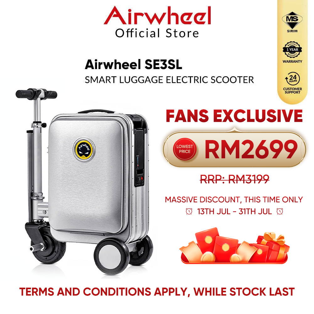 Airwheel SE3SLSE3S Ride Boarding Luggage 20L Skuter Bagasi Elektrik Perjalanan Electric Smart Luggage Scooter Speeds13km