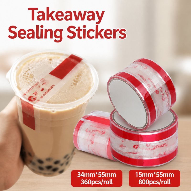 Universal Milk Tea Takeaway Sealing Stickers Leak Proof Sealing Stickers Transparent Takeaway Stickers