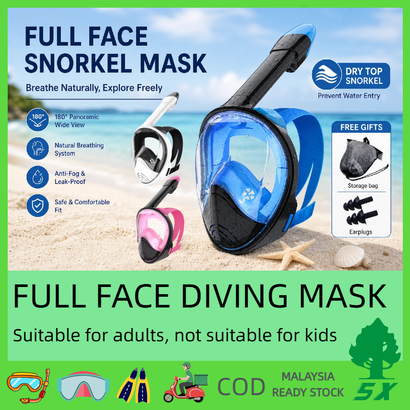YSE-B Diving Mask Underwater 180 Degree Full Face Anti Fog Snorkel Mask With Camera Mount