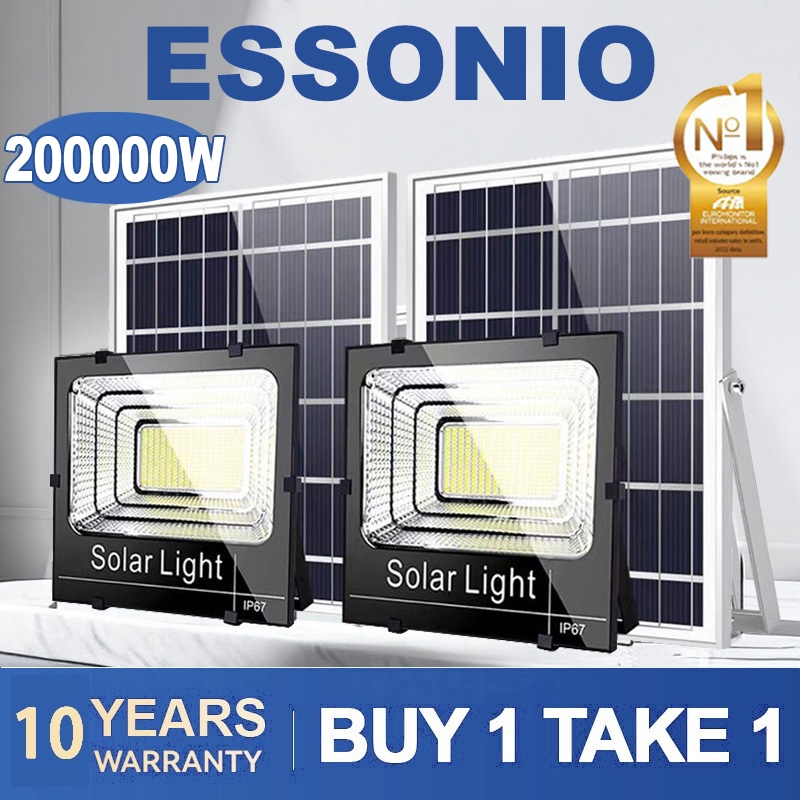 ESSONIO 200000W Lampu Sorot Solar Light Outdoor Waterproof  Lampu Solar BUY 1 TAKE 1 Solar Sportlight LED