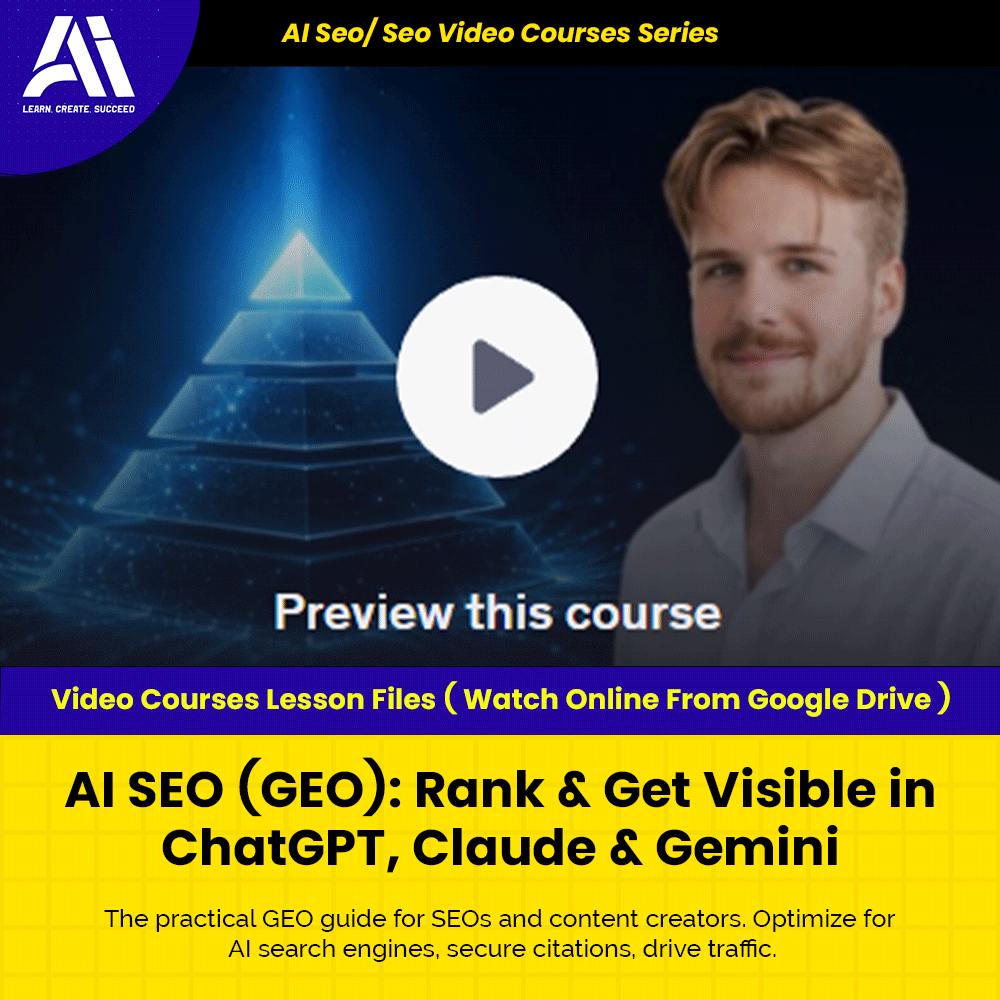Ai Seo/ Seo Video Course - AI SEO (GEO) Rank & Get Visible in ChatGPT, Claude & Gemini | Learn Seo | Seo Video Lesson