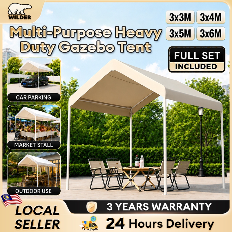 Gazebo Tent Camping Tent Heavy Duty Outdoor Khemah Night Market Canopy Car Tent Pasar Malam Waterproof UV Full Set