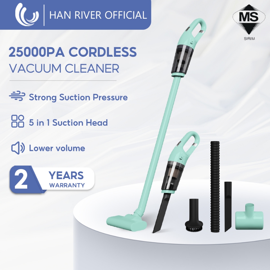 HAN RIVER Cordless Vacuum Cleaner 5 IN 1 25000Pa Strong Suction Pressure Handheld