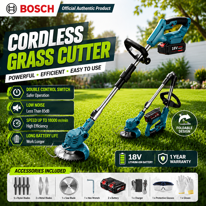 Mesin Rumput Cordless Grass Cutter Cordless Grass Trimmer Lawn Mower Bateri Heavy Duty Cutter Mesin Potong Rumput 割草机