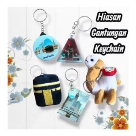 GANTUNGAN 50pcs KEYCHAIN KAABAH, KEYCHAIN UNTA, ISLAMIK KEYCHAIN SOUVENIR UMRAH HAJI GIFT