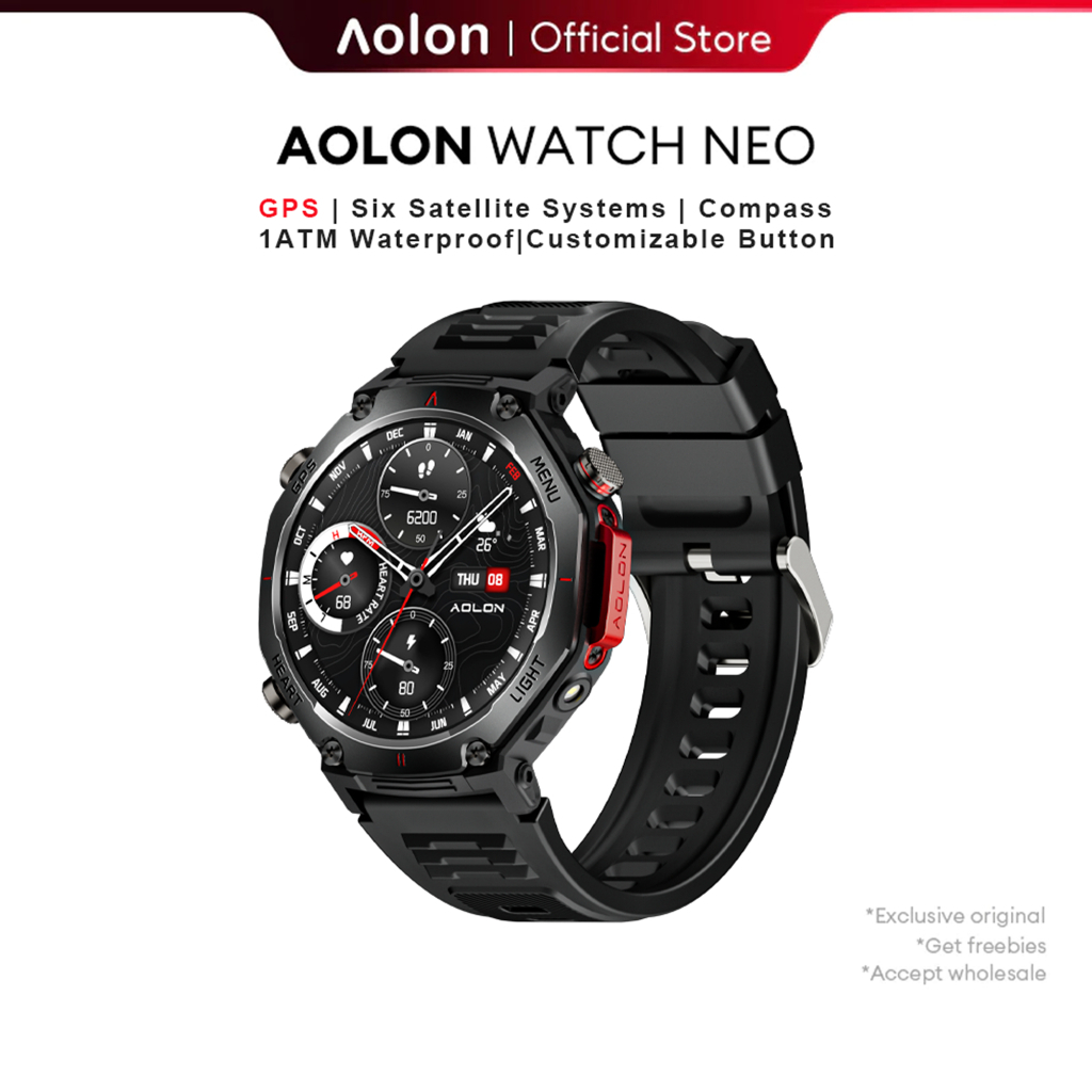 Aolon NEO GPS Smart Watch l Outdoor Sports l 1ATM IP68 l 1.43' HD Display l Compass l Health Monitoring Smartwatch Men