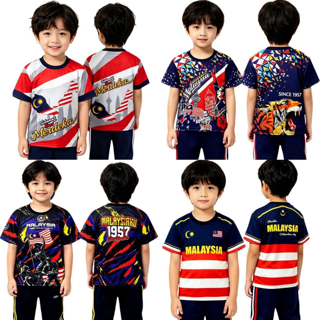T-Shirt Merdeka (Baju sahaja) Kanak kanak 2026 Baju Merdeka Budak 1-12 Year
