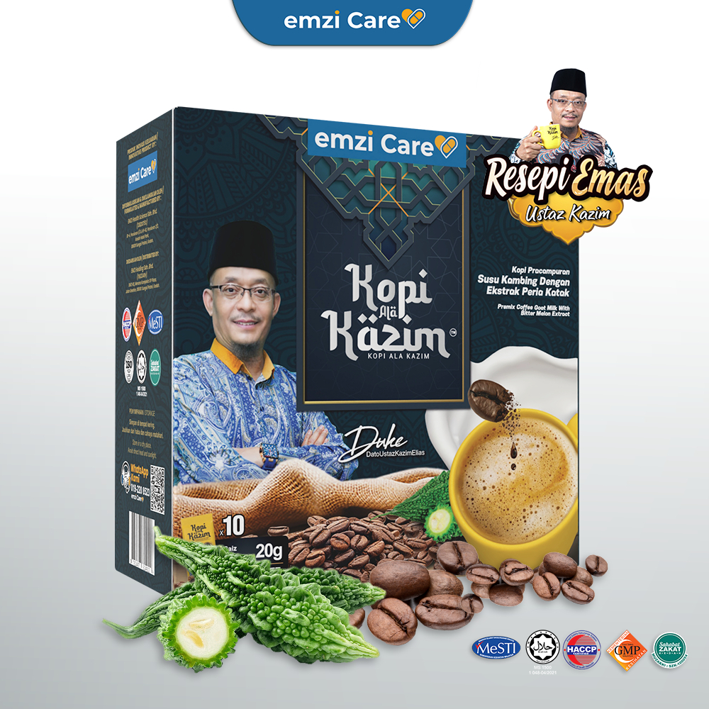 Kopi Ala Kazim Original dari Emzi Care HQ Resepi Emas Ustaz Kazim | Ekstrak Peria Katak dan Susu Kambing - Coffee, Sihat