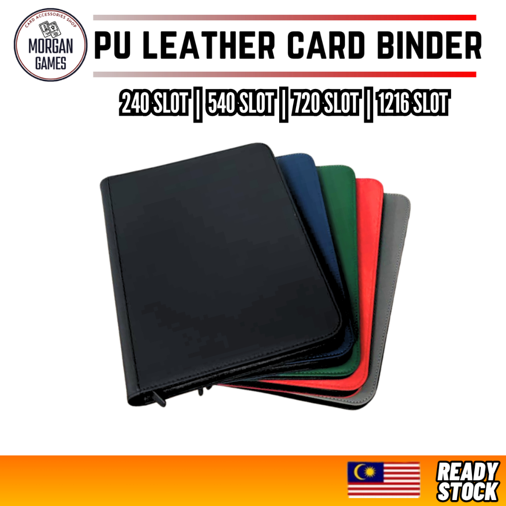 【Morgan Games】[Ready Stock] PU Leather Card Binder Album Zipper Pokemon One Piece MGC Yugioh MTG 卡册