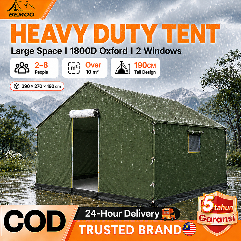 Heavy Duty Canopy Flood Relief Tent Waterproof Khemah Construction Emergency Shelter Outdoor Living Shelter Tapak Bina