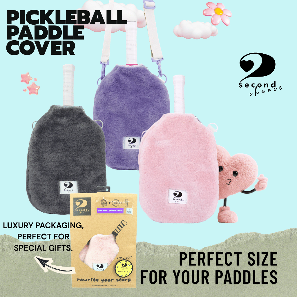 SECOND CHANCE Pickleball Paddle Cover Paddle Bag Sport Bag for Men Women Pickleball Accessories - SWISH - BLUSH PINK