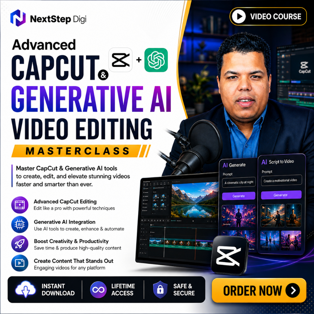 (Course) Advanced Capcut & Generative AI Video Editing Masterclass | ChatGPT, Midjourney, Runway, Leonardo AI