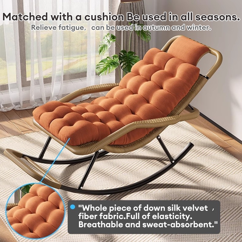 Rattan Rocking Chair Kerusi Goyang PE Rattan 115x63x56cm Balcony Living Room Lazy Lounge Chair 藤编摇椅