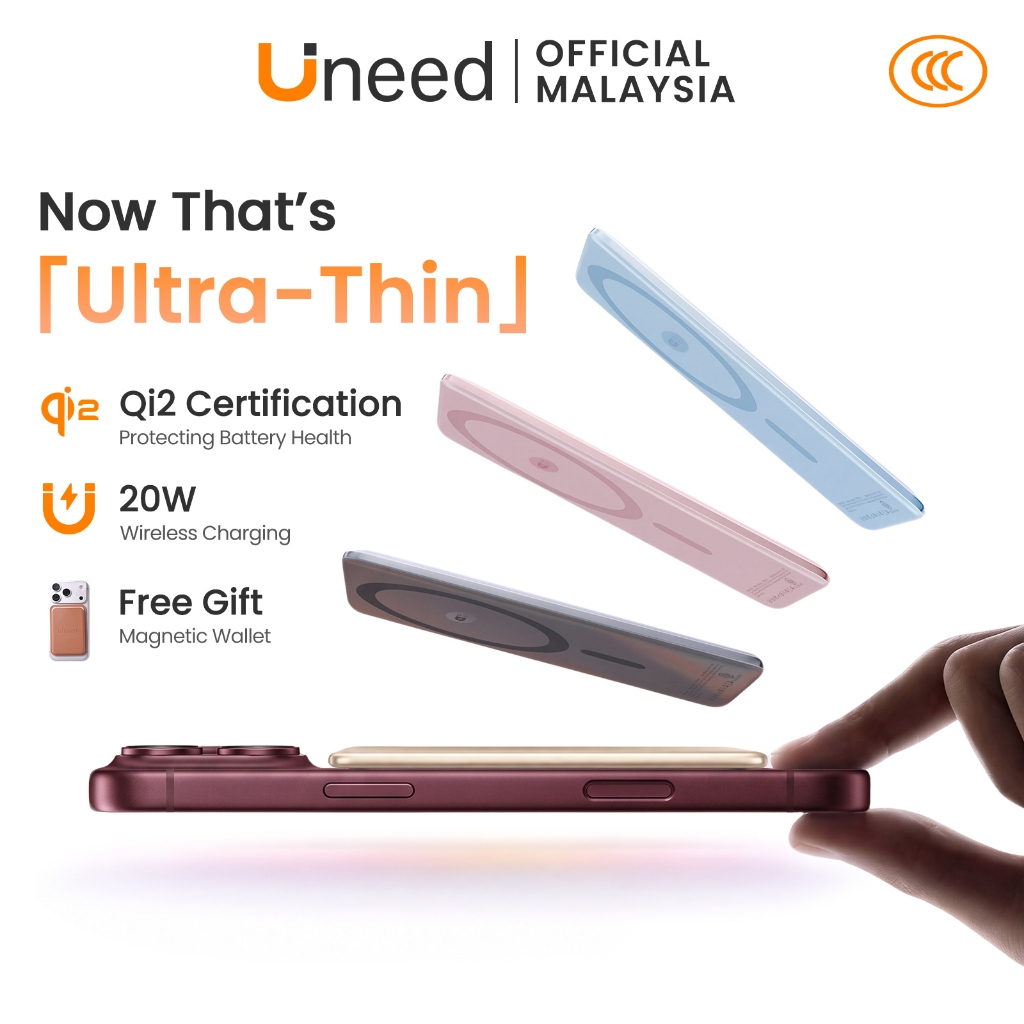 [3C+Qi2 Certified] Uneed Magnetic PowerBank 12000/6000mAh Wireless 20W Fast Charging PD22.5W For iPh 17/16/15/14/13/12